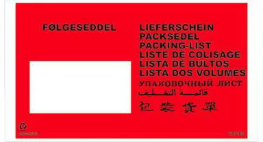Docustick Lieferscheintasche mit Aufdruck in 10 Sprachen C65 225 mm x 122 mm